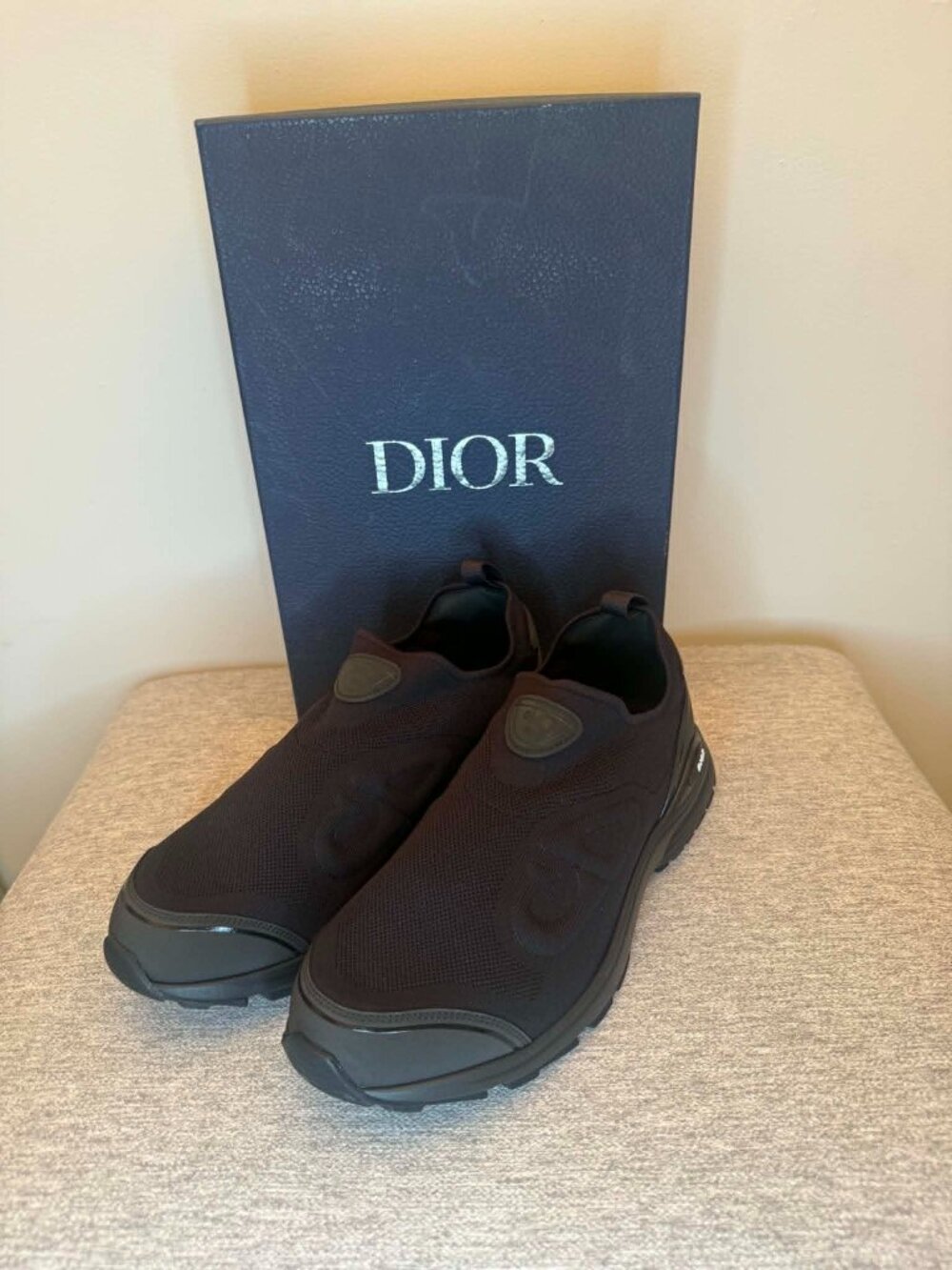 Christian Dior Laceless Runner Sneaker M-B30 in Black EU 45 NWB
